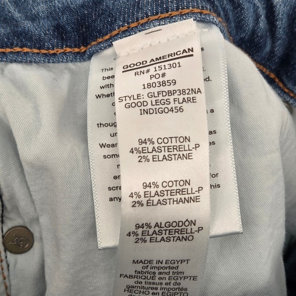 Good American Women 18 Good Legs Flare Jeans Indigo Wash High Rise Denim - Picture 4 of 7